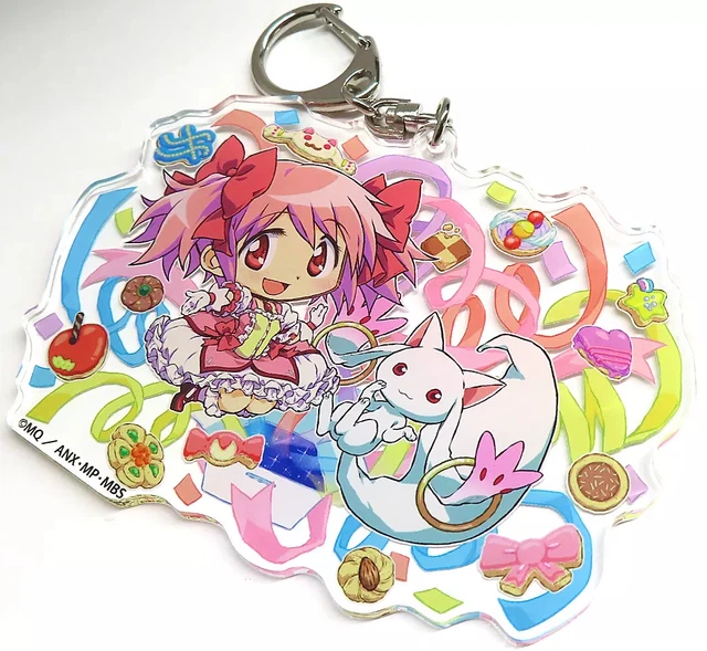 Anime Puella Magi Madoka Magica Llavero de acrílico, 4 unidades, diseño bonito, Varios colores, 4 Piezas