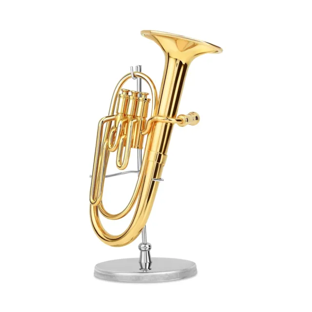 Broadway Gift Tuba Miniature Replica Gold Brass Tone 1.5 x 3.5 Resin Stone Ta...