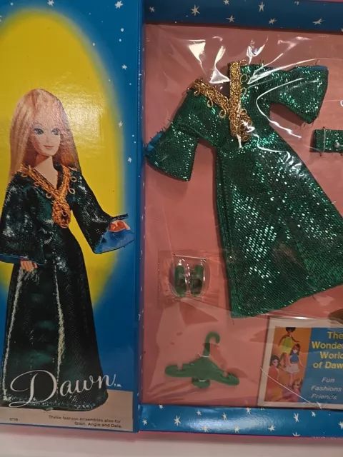 VINTAGE 1969 TOPPER Dawn Doll Fashion Clothing #0716 Green Slink $40.00 ...