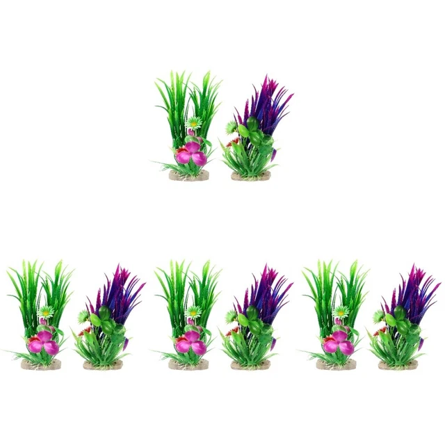 8 PIEZAS Decoración Planta Acuática Artificial Para Tanque De Peces Acuario Paisajismo O