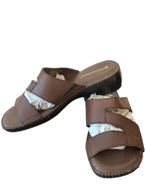 NATURALIZER WOMEN S WISER Brown Leather Sandals size 6.5 M 22.00