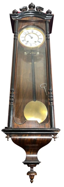 Ancienne horloge murale à cartel en bronze doré avec chérubin, du XIXe siècle, de Raingo Frères - En vente sur France