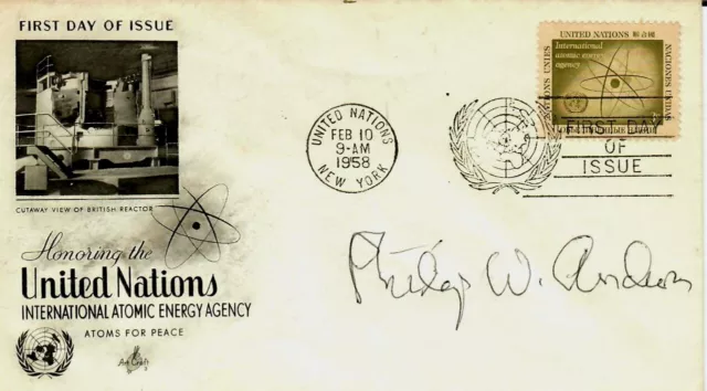 "Nobel Prize in Physics" Philip Anderson Hand Signed FDC Todd Mueller COA