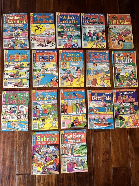 Lot of 17 Archie Comics Various 70s/80s Joke Book/ Betty & Veronica/ Pep/Sabrina