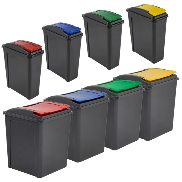 25L 50L PLASTIC Recycle Recycling Bin Lid Kitchen Rubbish Dustbin