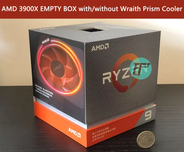 AMD 3900X EMPTY BOX with/without Wraith Prism Cooler