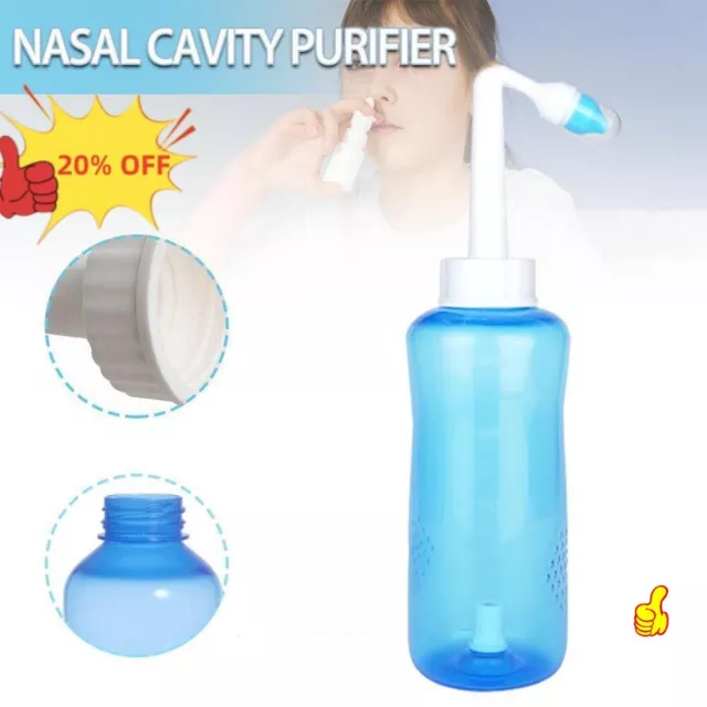 1X Neti Pot Enjuague Sinusal Botella Lavador Nariz Kit de Riego Nasal -500M-NUEVO