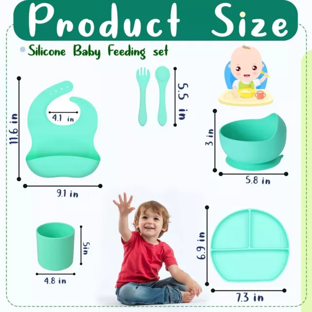 BABY feeding set 6-12 months Silicone bebe essentials Suction Plates and Bowls f