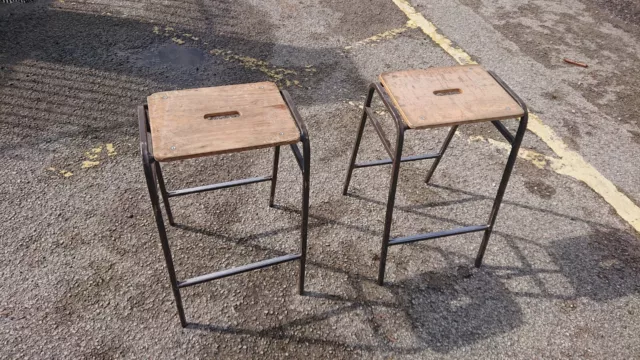 Vintage Retro Reclaimed Ex School Stacking Stools 50 Available
