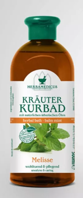 3x Herbamedicus Melisse Kräuter Kurbad 500ml Hautpflege Bad Entspannungsbad