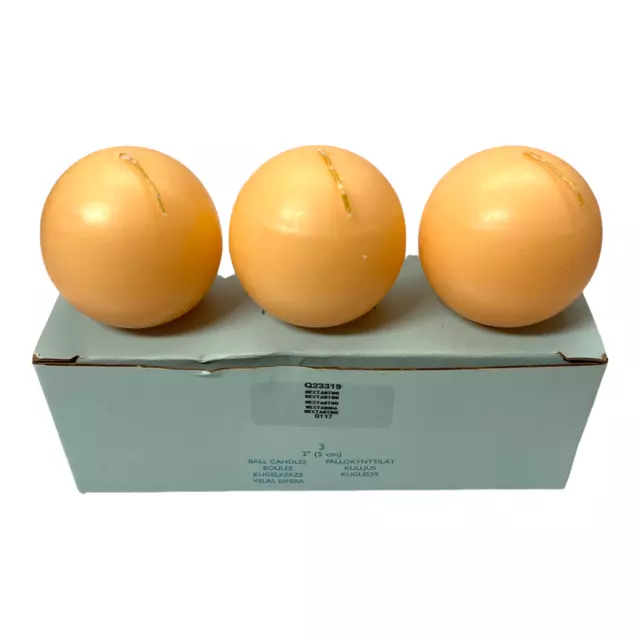Partylite Ball Candles 2” Nectarini Set of 3 Summer Fruit Fresh Scent Home Zen