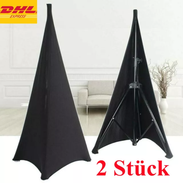 2x Stativsegel DJ Segel Stativ Husse 2-Seitig 120-180 cm Tripod Cover Schwarz DE