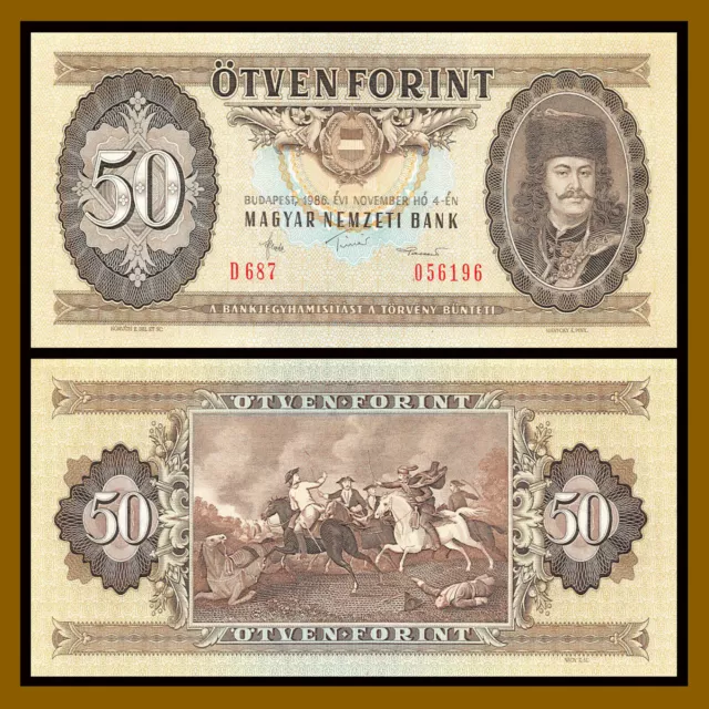 Hungary 50 Forint, 1986 P-170g (Au)