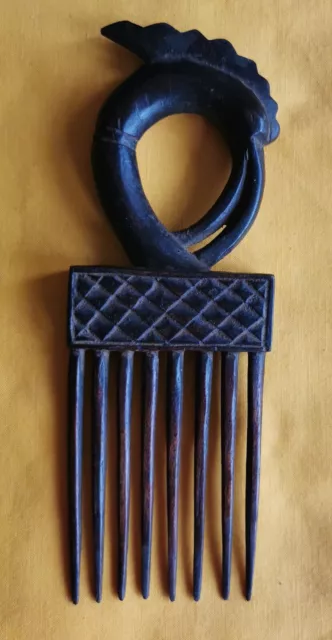 Peigne Senoufo Africain Representant Un Calao Hair Comb Africa Haarkamm