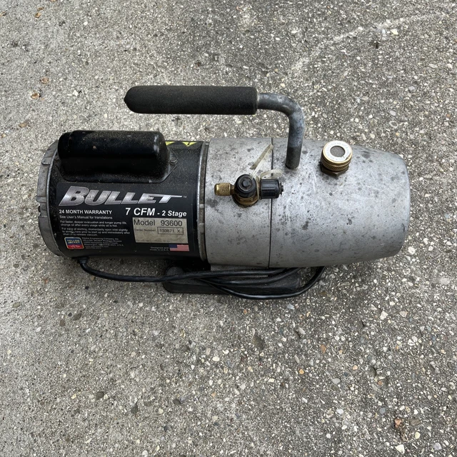 Yellow Jacket Bullet 93600 2 Stage Vacuum Pump - 7CFM 115VAC 1PH 60HZ USED~NICE