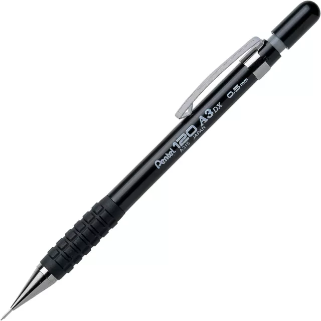 Pentel Sensi-Grip Automatic Pencil, 0.5mm, Black Barrel, Box of 12 (A315A) 3