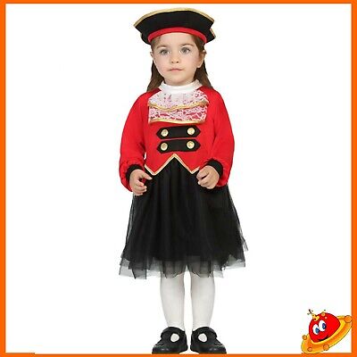 Costume Carnevale Bambina Pirata Baby Piratessa Bucaniera  Tg da 6 a 24 mesi