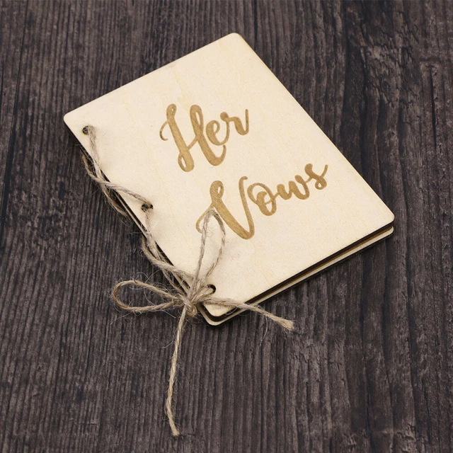 2 piezas Libros Creativos de His and Her Vow Folleto de Papel Kraft Marrón para Viaje de Boda