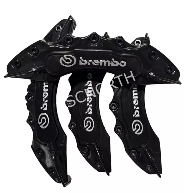 Black Caliper Cover Brembo 3D Style Universal Brake Disc 4 pcs Set