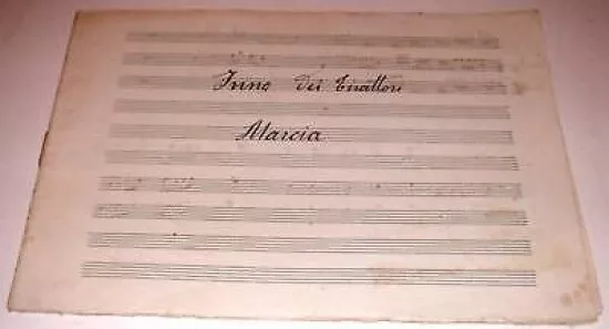 Musica Spartito Partitura Militare Manoscritto - 1900