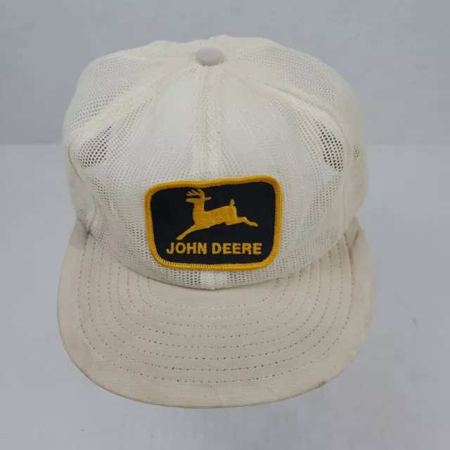 Vintage John Deere Trucker All Mesh Snapback Hat Cap Patch Louisville USA Adjust