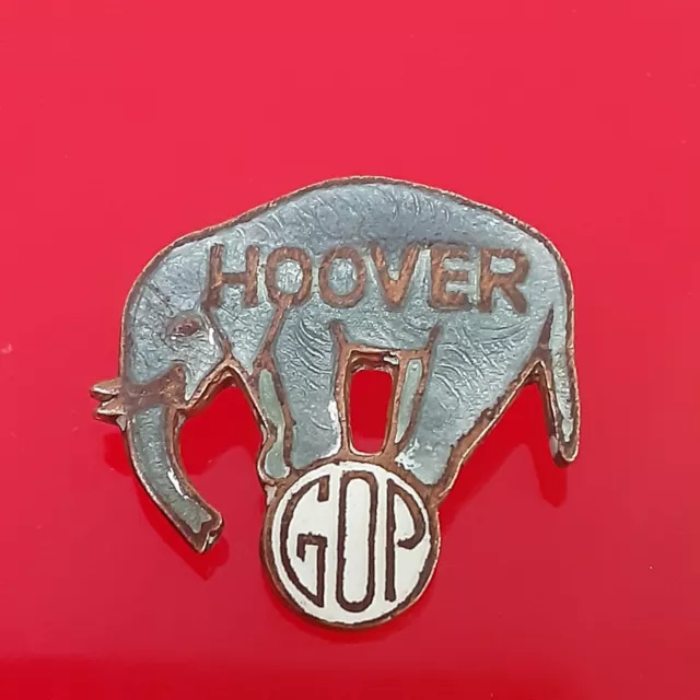 Herbert Hoover GOP Presidential Campaign Elephant Enamel Pin