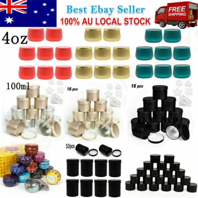 50/100/200ml Candle Jars with Lid Round Candle Container Tins Empty Storage Box