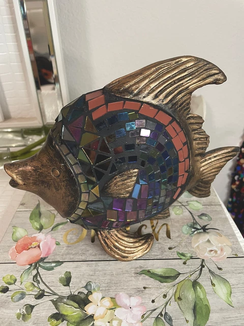 Pretty Mosaic Glass fish Decor Decoration