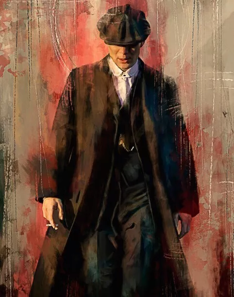 Tommy Shelby Large Peaky Blinders Wall Art Canvas 20” X 30” Inch solid frame