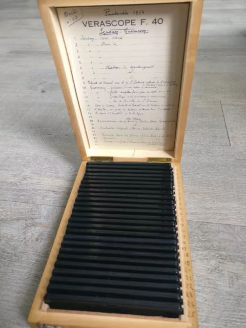 Rare Verascope F 40 Stereoscope 25 Views Colors Jersey, Guernsey, famille1954