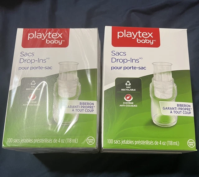 Playtex Drop-Ins Liners, 4oz- 100 Count Plus Bottles Bundle