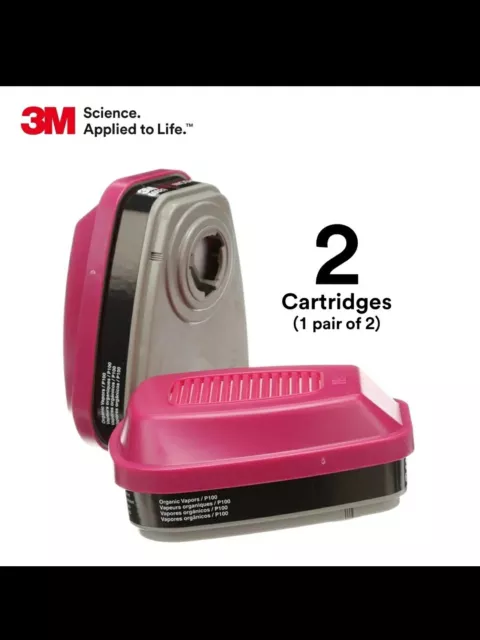 3M 60921 Organic Vapor P100 Replacement Combination Respirator Cartridge Filter