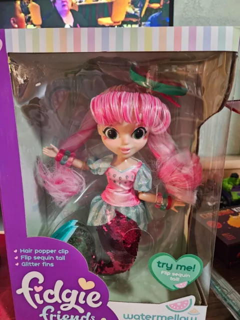 Fidgie Friends Watermellon Pink hair Forever Fidget Toy mermaid Sealed New 2022
