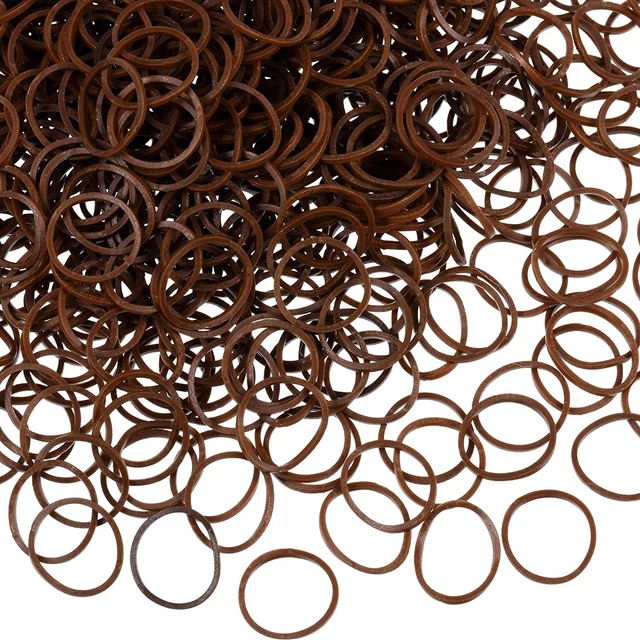 1000 Mini Rubber Bands Soft Elastic Bands for Kid Hair Braids Hair (Dark Brown)
