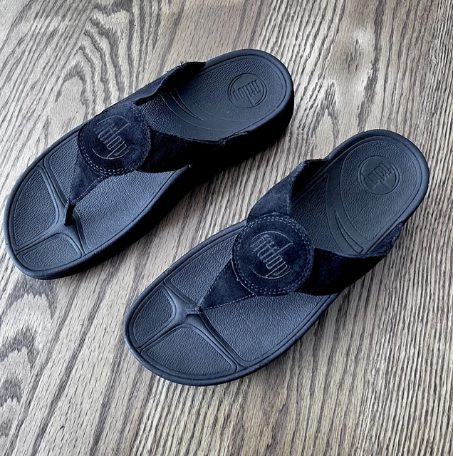 Women's Fitflop Oasis #026-001 Black Suede Toning Wedge Sandals. US Size: 9