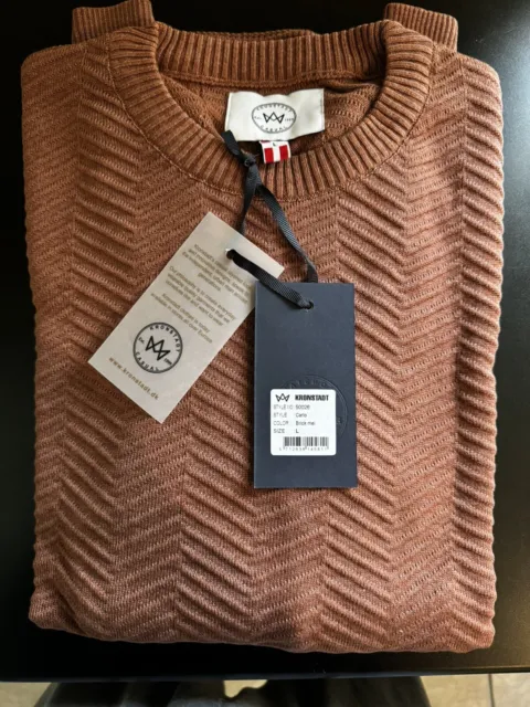 Kronstadt Men's Carlo Cotton Knit Sweater, Charcoal Mel, Size S