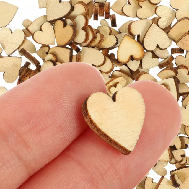 200 Wood Heart Slices for DIY Crafts & Décor 3