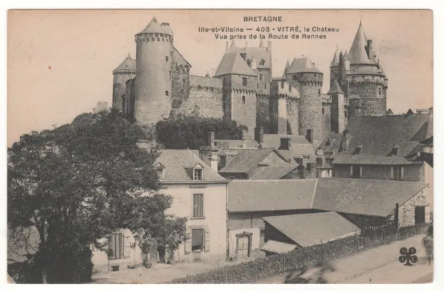 Cpa 35 - Vitré : Le Château - Vue Prise De La Route De Rennes (Ille-Et-Vilaine)