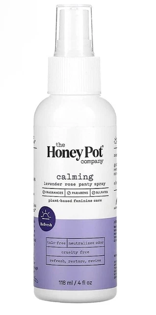 ¡NUEVO! The Honey Pot Company, aerosol pantilladora rosa lavanda calmante, 4 fl oz (118 ml)