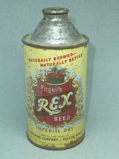 Empty Top Opened 12oz Fitger's Rex Imperial Beer Cone Top