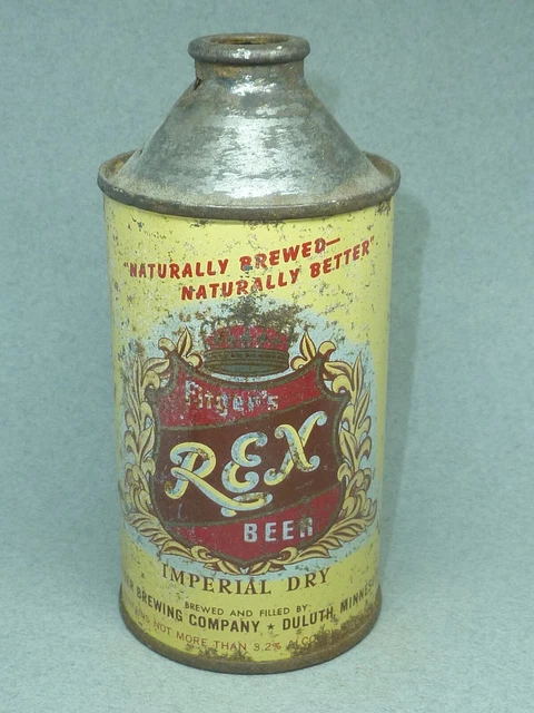 Empty Top Opened 12oz Fitger's Rex Imperial Beer Cone Top