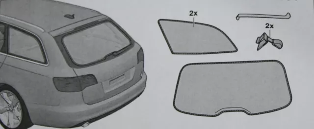 AUDI Original A6 4F S6 RS6 quattro Avant Sonnenschutz 3er Set 4F9064364 VAG OEM