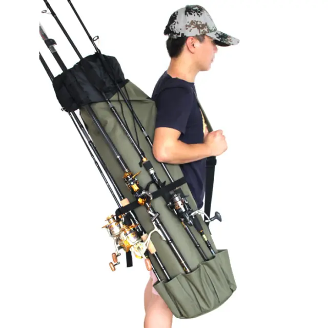 Fishing Rod Reel Case Bag Organizer Pole Tackle Storage Soft Carrier Holder