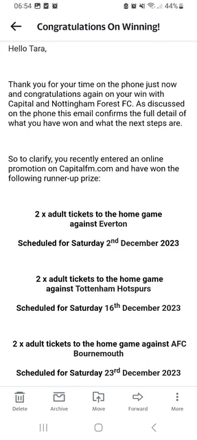 Nottingham Forest V Everton Pair Of Tickets 2nd December 2023
