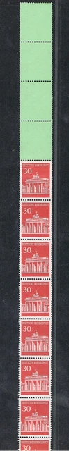 Bund 508/1000 vR Brandenburger Tor dextrin grün Endstreifen RE 11+4
