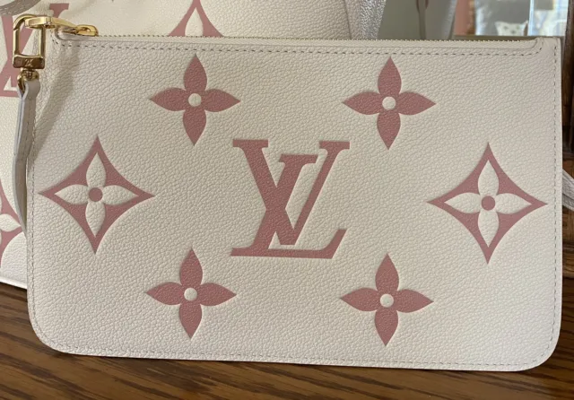 Louis Vuitton Clafoutis Neverfull MM Tote Monogram Giant Cream Rouge +  Pouch 