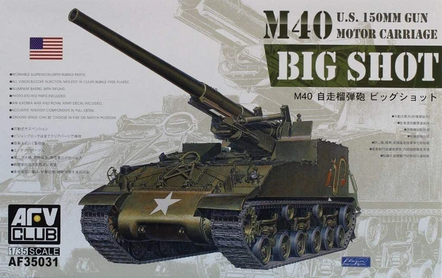 AFV Club 1:35 M40 Big Shot US 150mm Gun Motor Carriage Plastic Kit AF35031 - NOS
