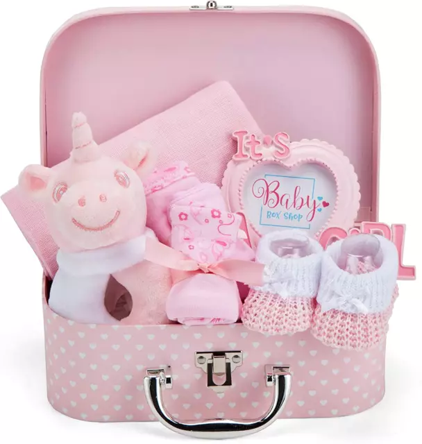 Coffret Naissance Pour Bébé Fille Avec Cadeaux Incluant Hochet Cadre Photo Linge