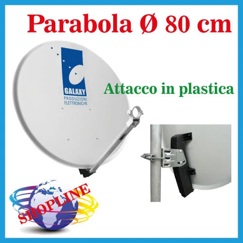 PARABOLA SAT SATELLITE 80 CM CON LNB SCR ALTA QUALITA' PER SKY - 4