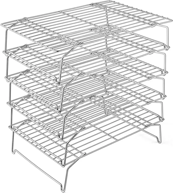 P&P CHEF Cooling Rack, 5-Tier Stainless Steel Stackable Baking Cooking Racks for